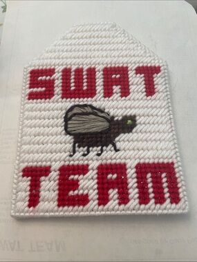 New SWAT Team fly swatter cover - White & Red.